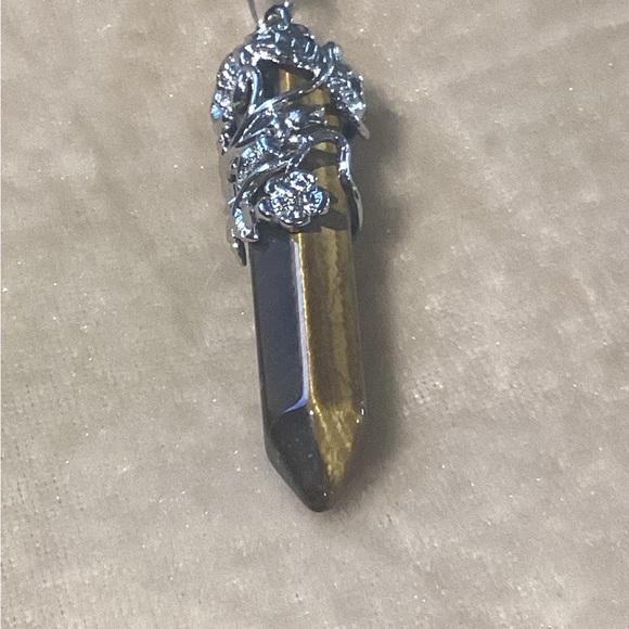 Unisex Tiger’s Eye Pointer Pendant Necklace - Picture 10 of 16